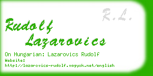 rudolf lazarovics business card